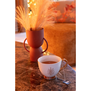 J-Line tasse Feuille - céramique - marron - 2 boîtes de 2 pcs