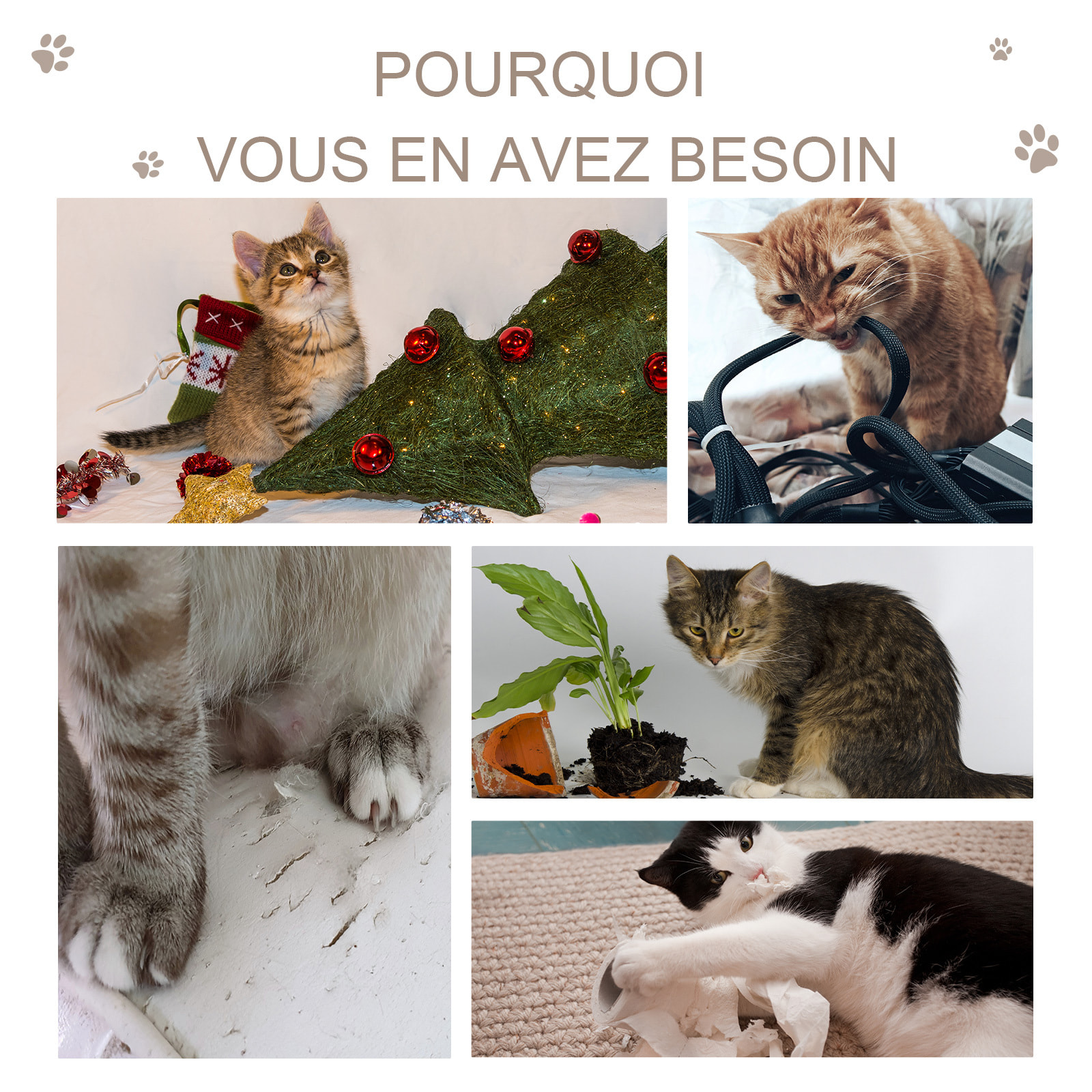Arbre à chat griffoir grattoir design jeu boule suspendue 2 plateformes peluche sisal naturel gris
