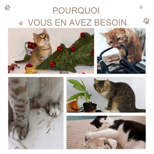 Arbre à chat griffoir grattoir design jeu boule suspendue 2 plateformes peluche sisal naturel gris