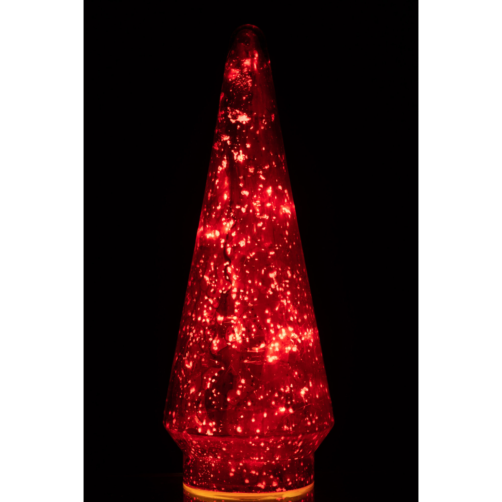 J-Line décoration Sapin De Noël - verre - rouge - large - LED