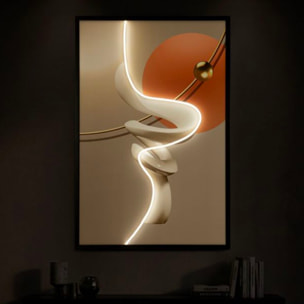 STAMPA C/LED SU TELA ABSTRACT -B- CM 80X4X120