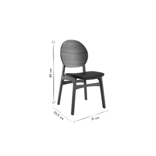 Chaises noires et bois foncé (lot de 2) ELTON