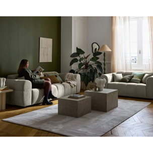 Ray - canapé droit 3 places en tissu texturé - Gris