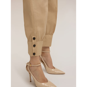 Motivi - Pantalones con puño en popelín - Beige