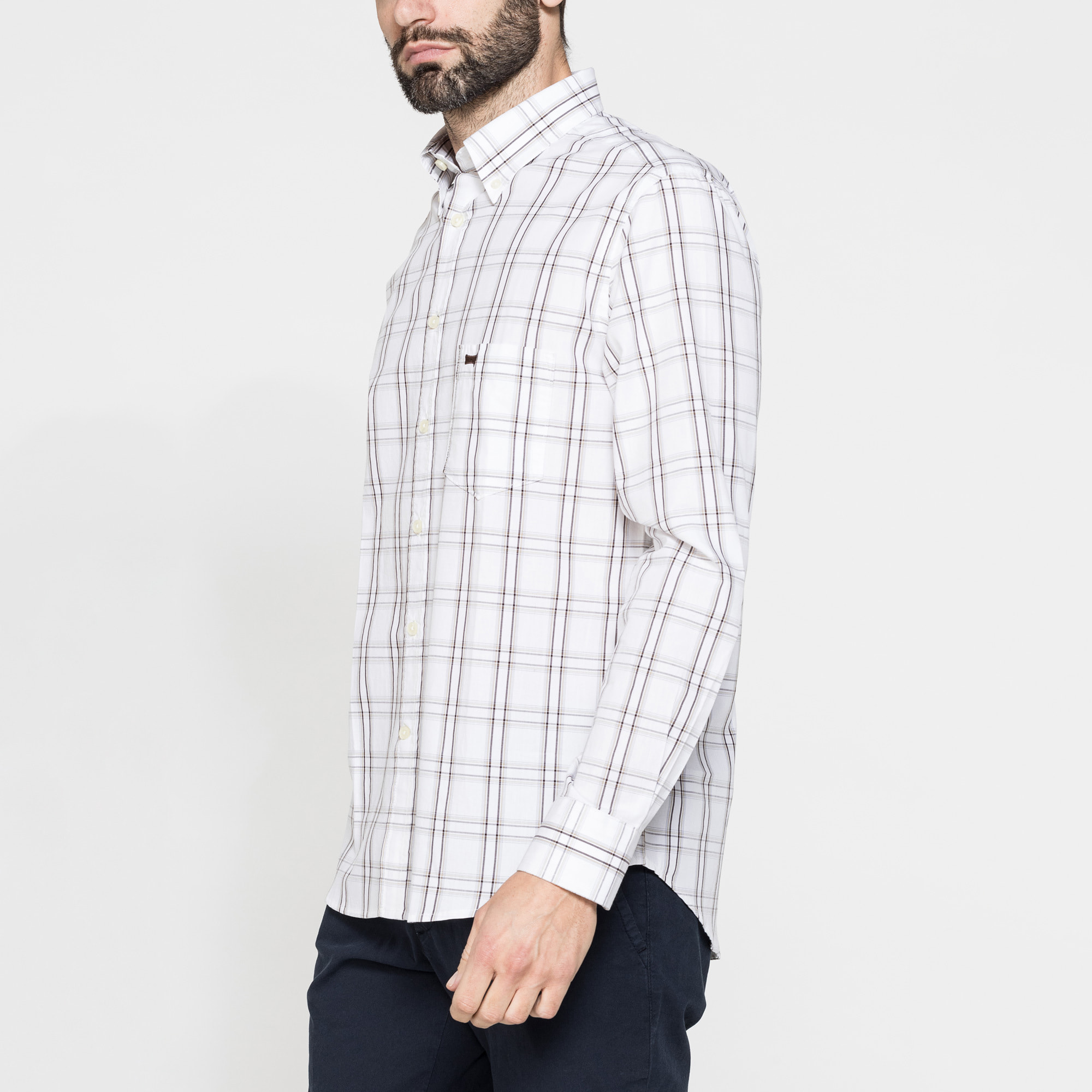 CAMICIA BUTTON-DOWN CON MANICA LUNGA E TASCHINO