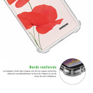 Coque Samsung Galaxy S22 5G Silicone antichocs Solides coins renforcés Protection Housse transparente Coquelicot Evetane