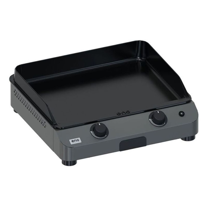 Plancha gaz ENO Fusion 60 Grise 2 brûleurs à poser, 57x39 cm