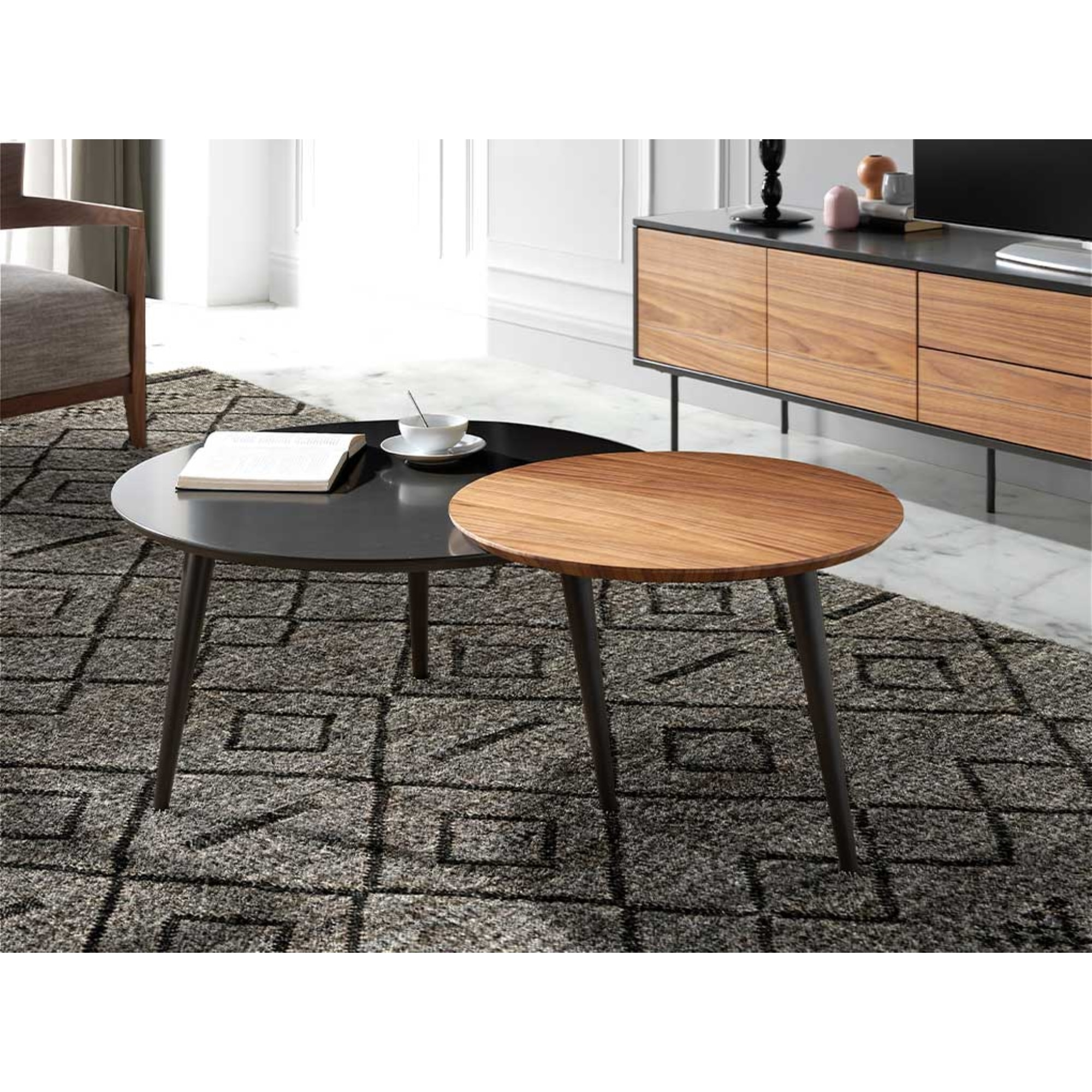 Mesa de centro – Nogal y gris