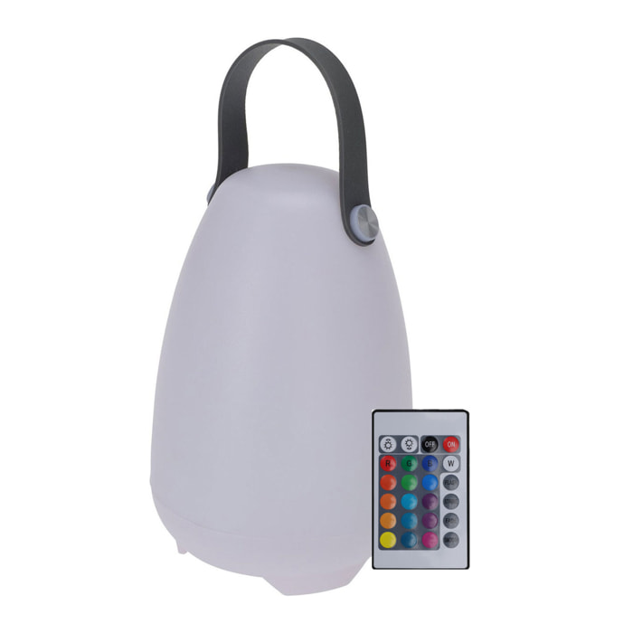 Lámpara LED RGB recargable USB-C 15,5x26cm portátil con mando a distancia, 16 colores y modos de luz