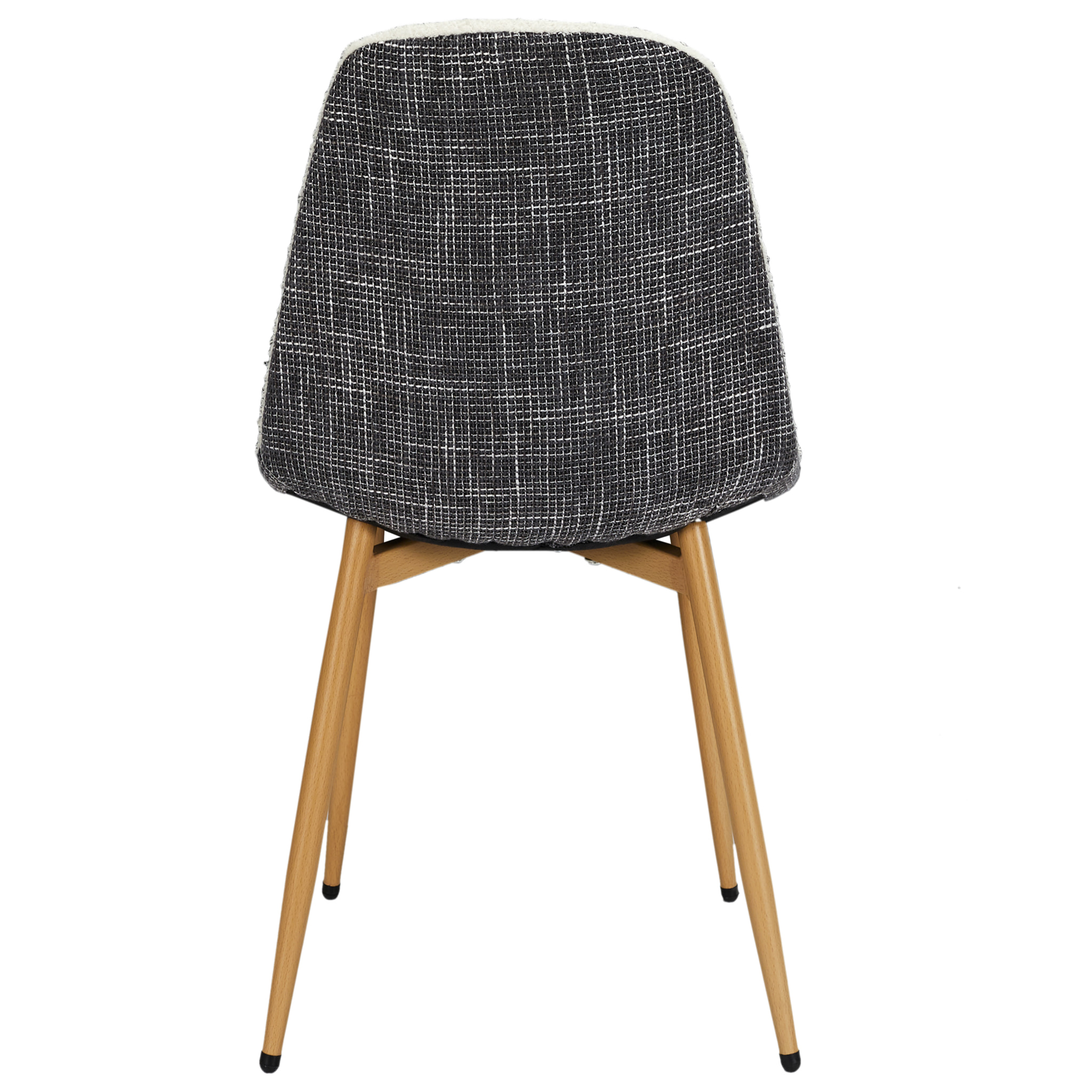 Chaise Bouclette Pieds Metal Effet Bois