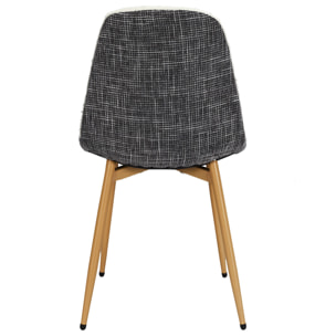 Chaise Bouclette Pieds Metal Effet Bois