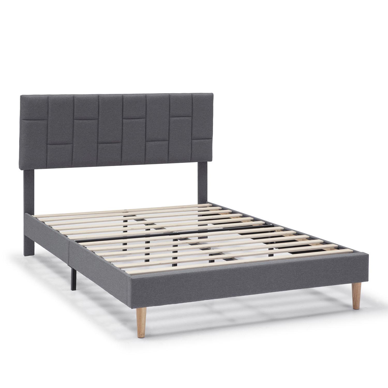 Estructura de Cama tapizada Sorni de 30 cm, 90/135-140/150x190 cm, Gris Oscuro