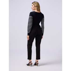 Oltre - Pantaloni joggers in tessuto scuba crêpe - Nero