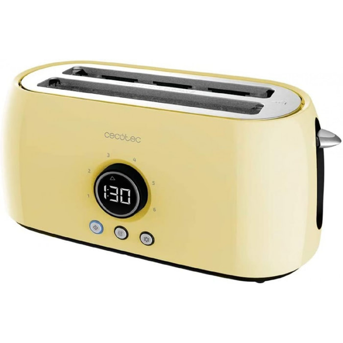 Cecotec Grille-pain vertical numérique ClassicToast 15000 Yellow Extra Double