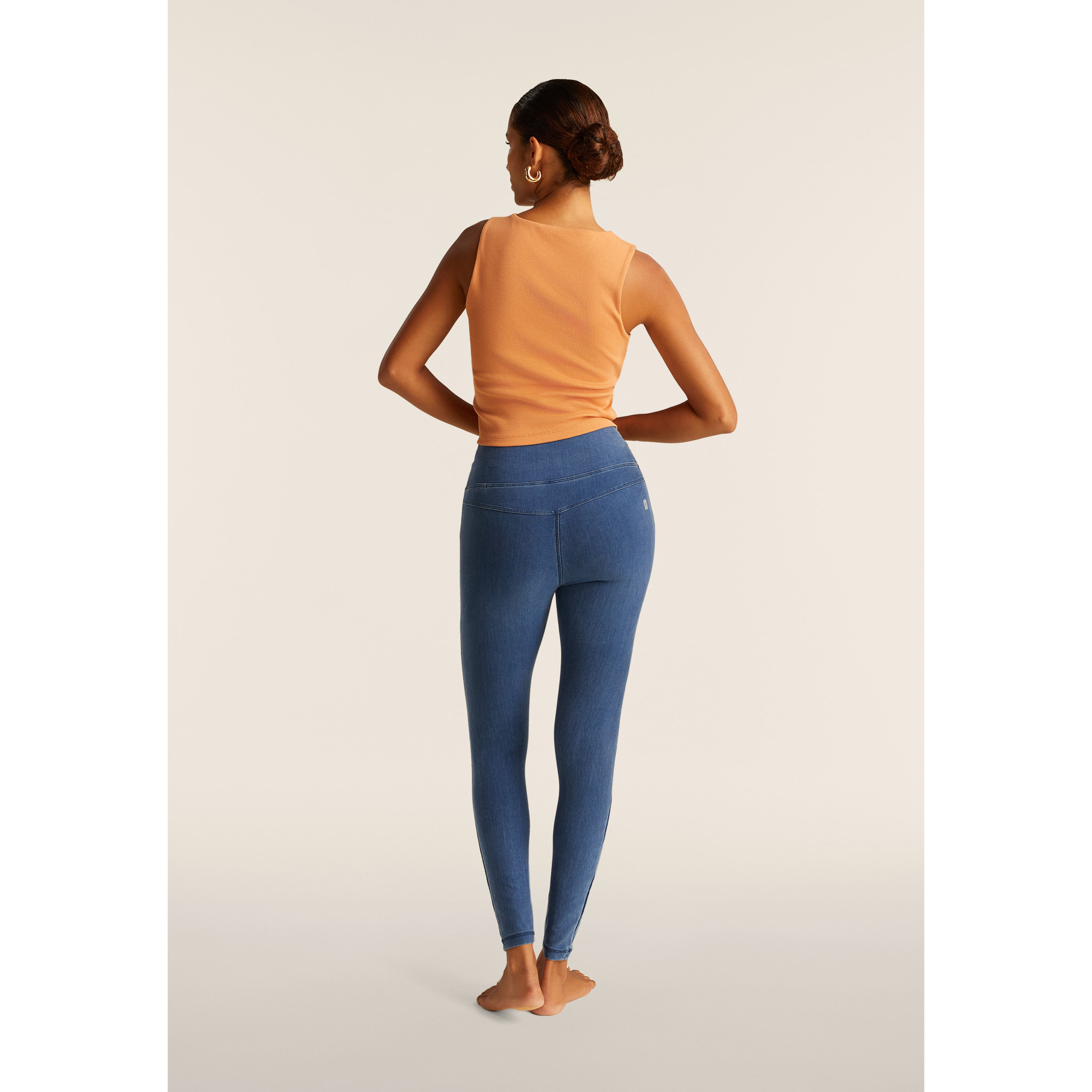 Jeggings N.O.W. 7/8 con vita alta in tencel denim