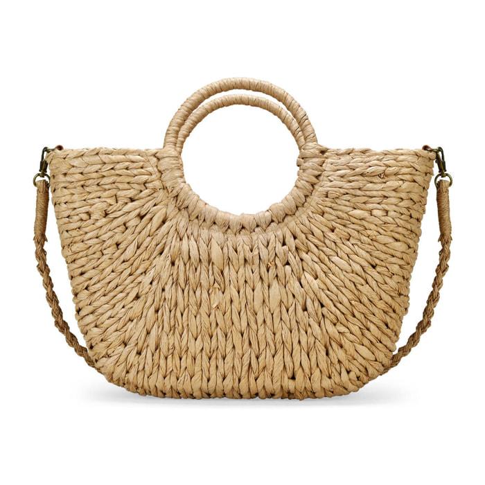 Bolso de mano rafia tostada