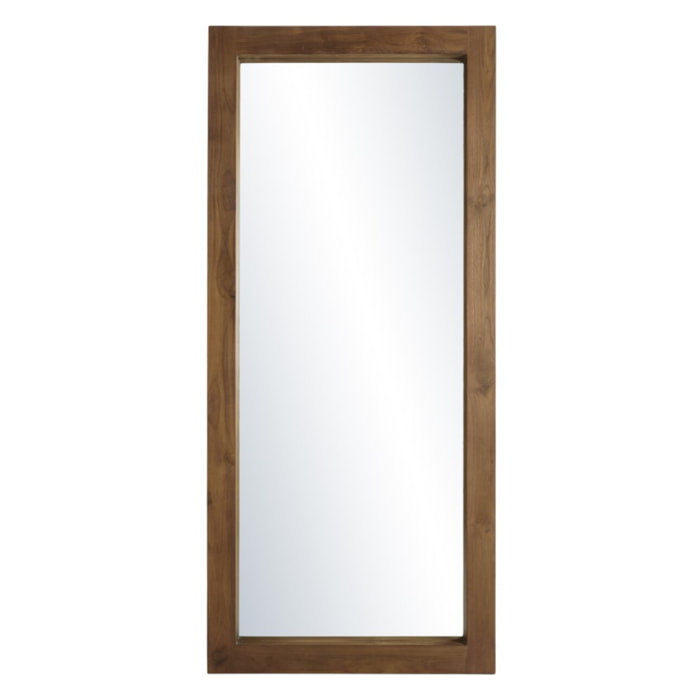 SIXTINE - Miroir rectangulaire marron 180x80cm bois teck