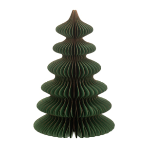 J-Line décoration sapin de Noël Vagues - papier - vert foncé/cuivre - small