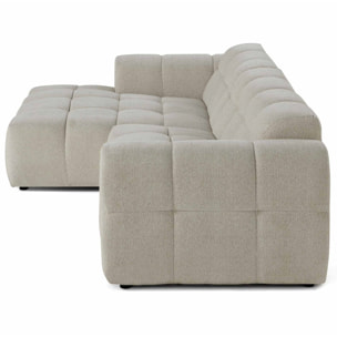 Ray - canapé d'angle gauche - 4 places - en tissu texturé - Beige