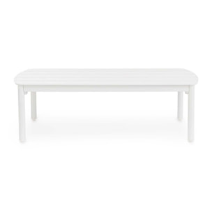 Tavolino da giardino GAUDIX in alluminio bianco con piedini regolabili, 115×68,5 cm