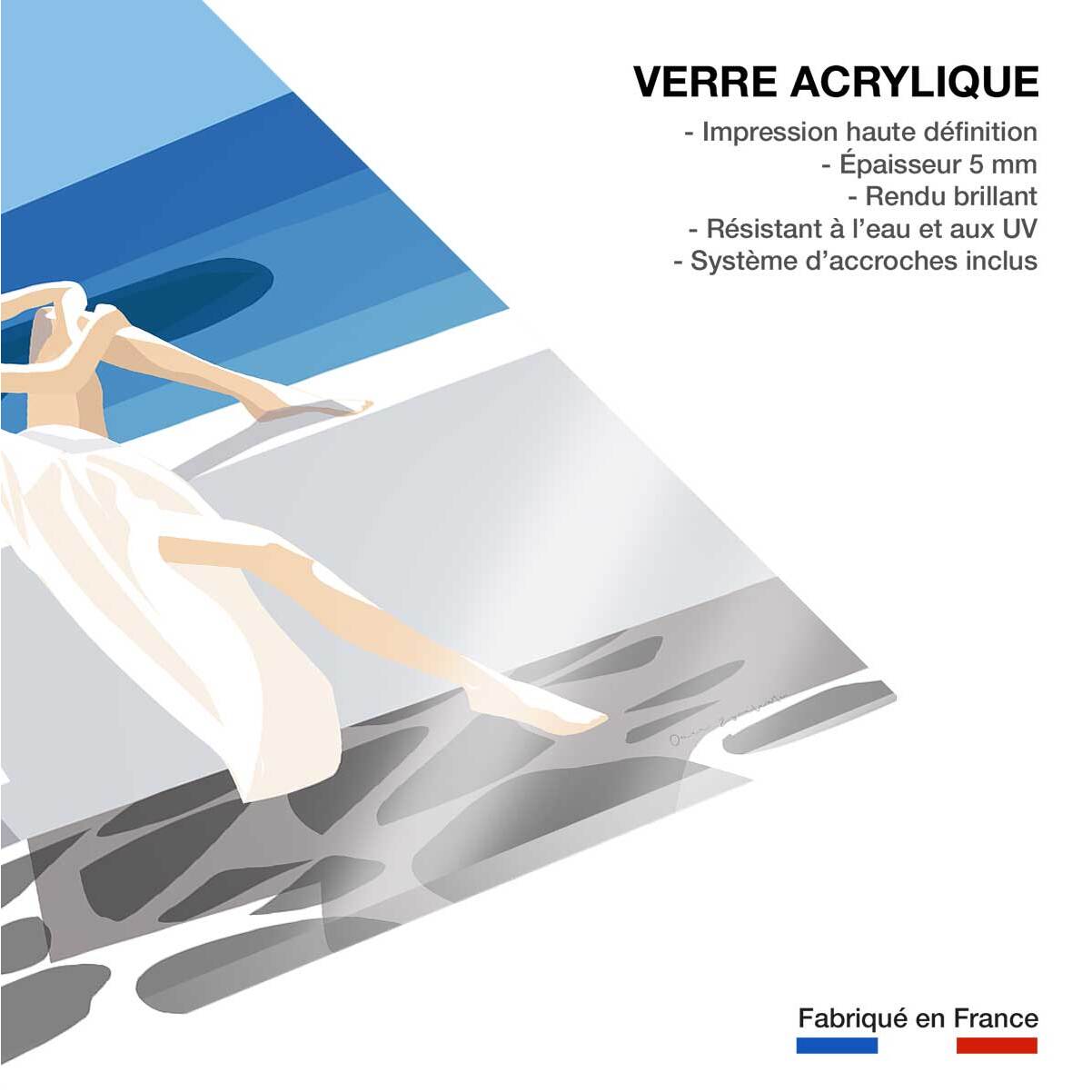 Tableau de voyage Le bleu de Santorin Tableau plexiglas