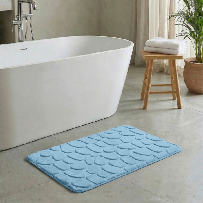 Tapis de bain Microfibre PEBBLE Bleu Clair MSV