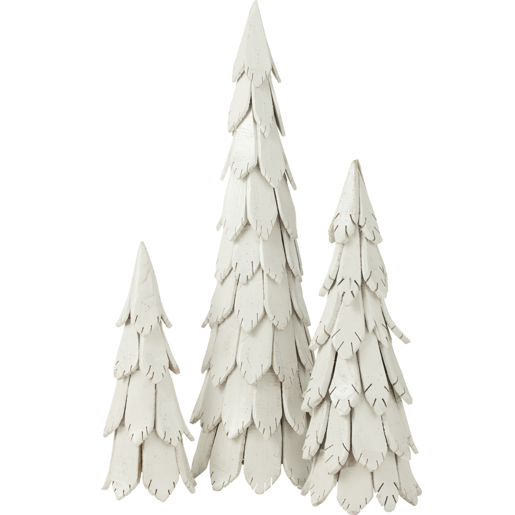 J-Line décoration Sapin Noël Pièces - bois - blanc - large