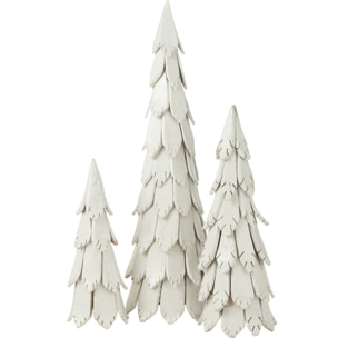 J-Line décoration Sapin Noël Pièces - bois - blanc - large