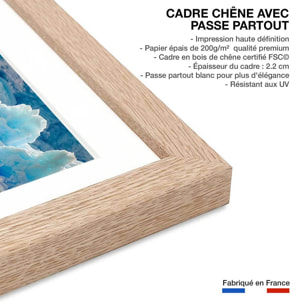 Affiche paysage Fonte glacière Affiche + cadre en bois - Chêne