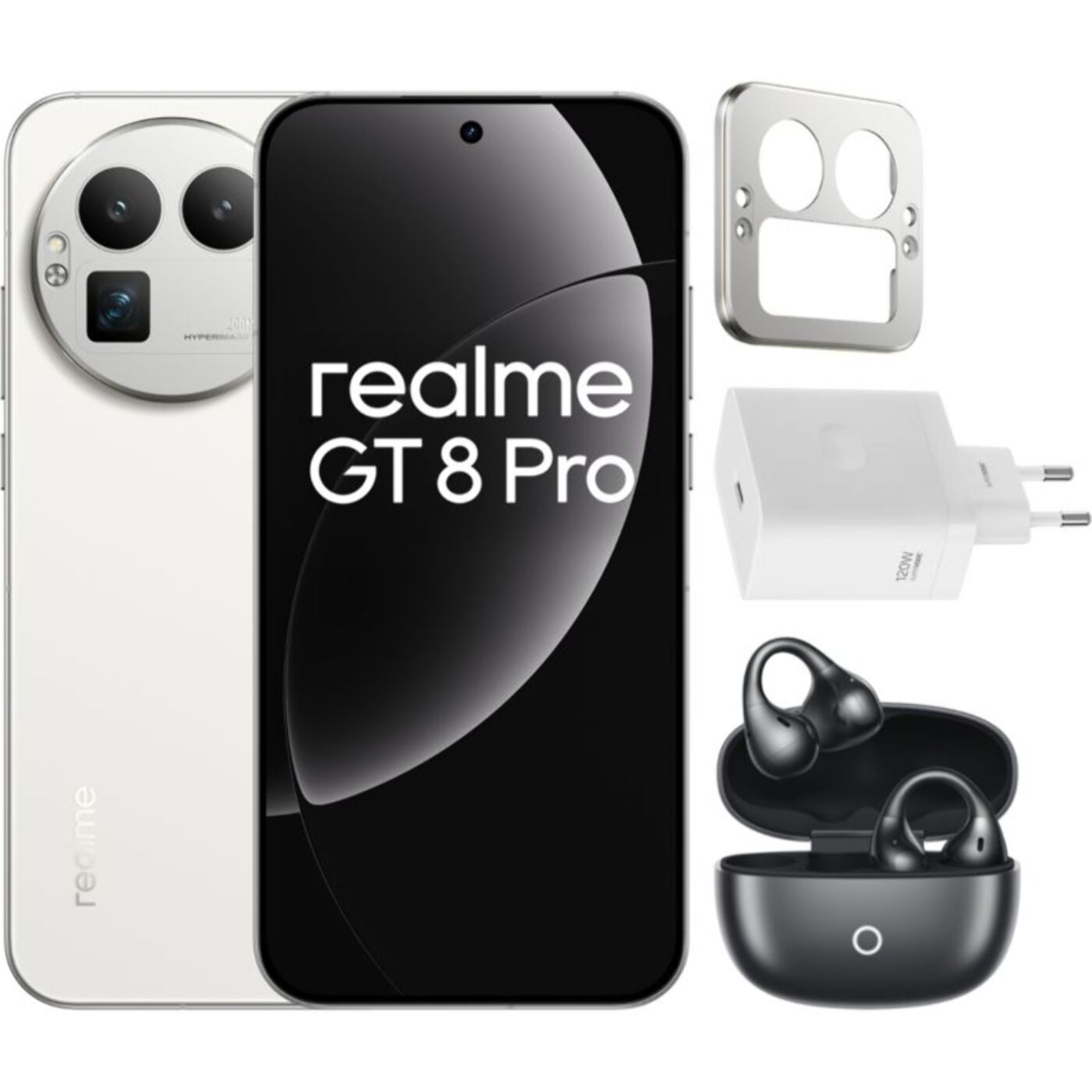 Smartphone REALME Pack GT8 Pro 512Go Blanc + Chargeur + Buds Clip