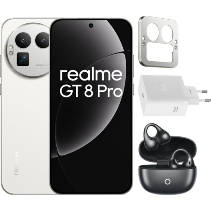 Smartphone REALME Pack GT8 Pro 512Go Blanc+Charger+BudClip