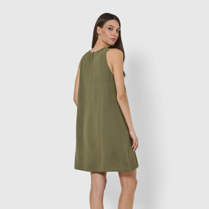 Vestido corto tirantes bambula liso