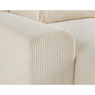Garance - canapé modulable d'angle droit - 5 places - en velours côtelé - Beige