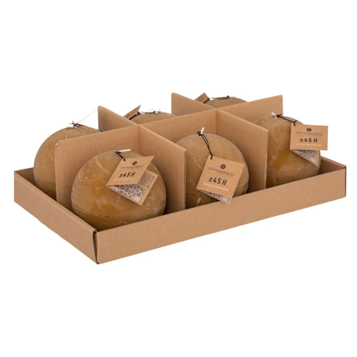 Bougie boule rustique jaune 445g