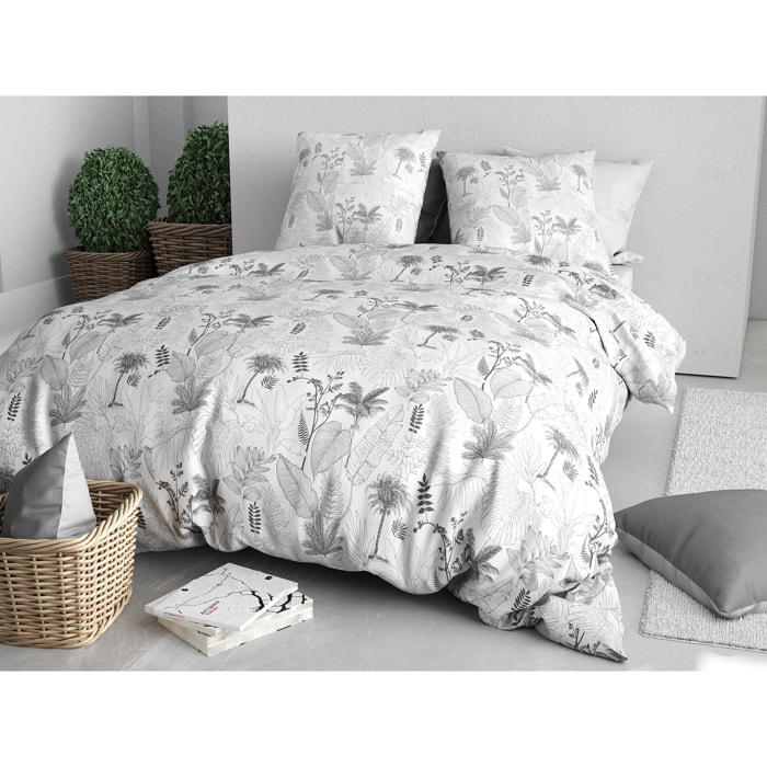Parure housse de couette imprimée 220x240cm + 2 Taies 100% coton 57fils MERIGOLD