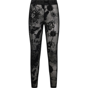 PHILIPP PLEIN Tulle Leggings Flock Butterfly Tattoo