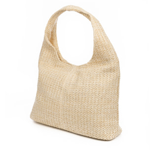 Berbenno Borsa a spalla Donna. Realizzata in rafia sintetica con design intrecciato.