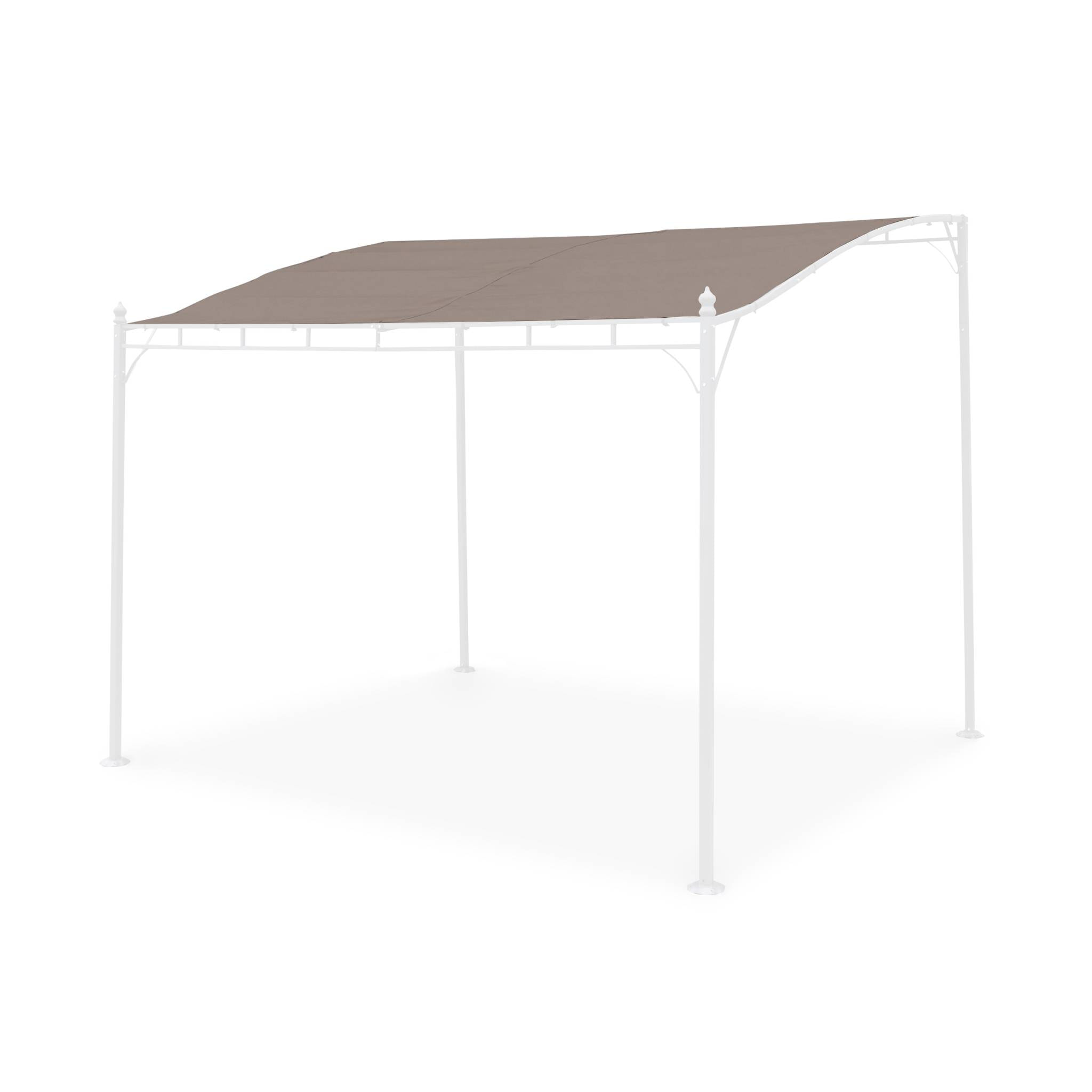 Toile de toit taupe pour tonnelle 3x2.5m Brestum - toile de rechange pergola. toile de remplacement