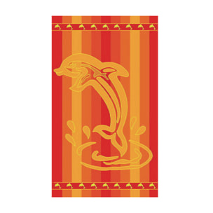 Telo Mare Spugna Jacquard Spiaggia Disegno Dophin Stripe