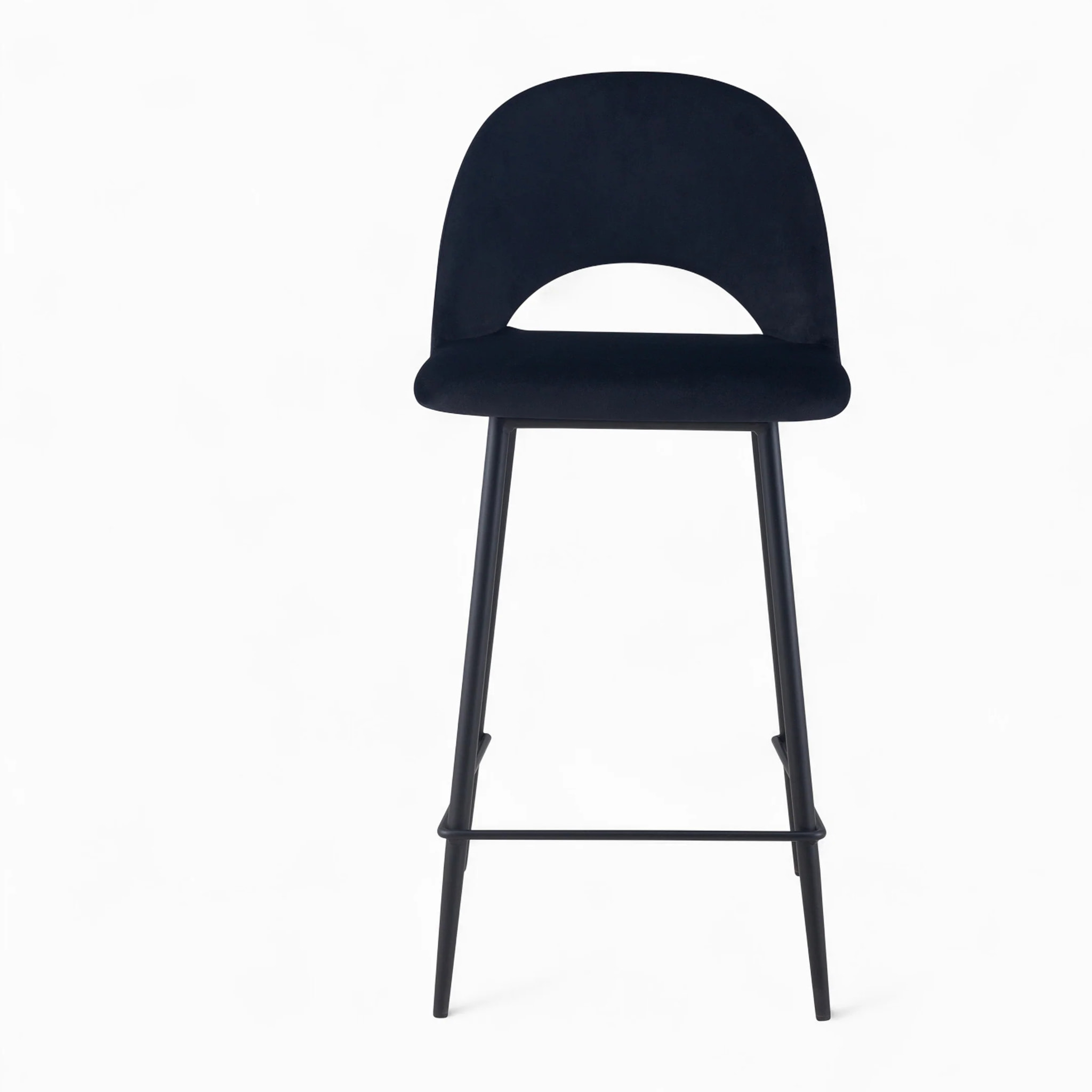 Pack 2 chaises et 2 chaises de bar 65 cm en velours noir - Pénélope