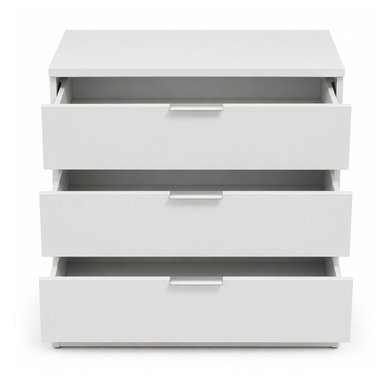 Cassettiera 3 Cassetti Comodino Senza Piedi Comò Mobile Camera Letto Salvaspazio Antigraffio Design Minimal Moderno Lavanderia 77x38x80 Cm Bianco