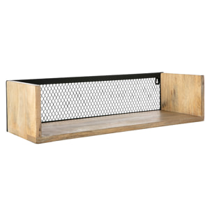 Étagère murale industrielle en bois manguier massif et métal noir L60 cm RACK