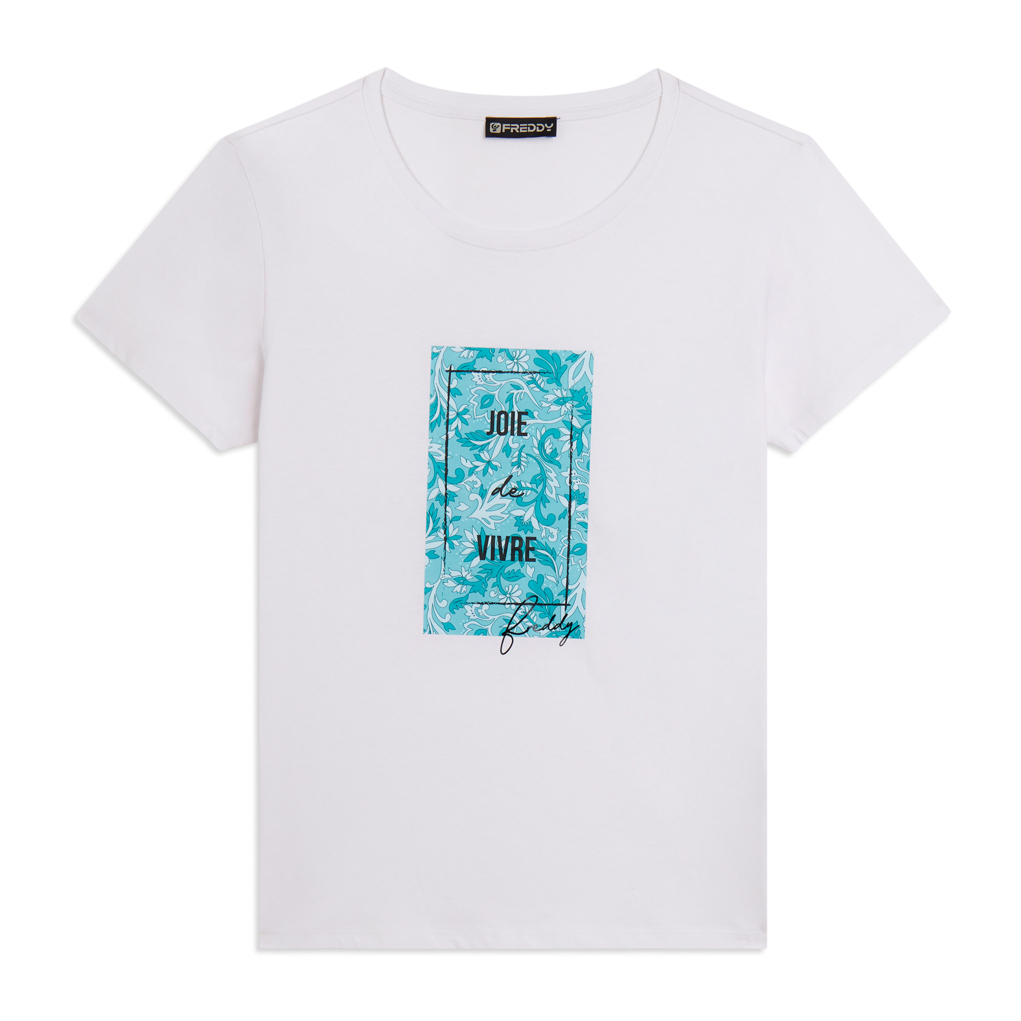T-shirt con stampa colorata floreale