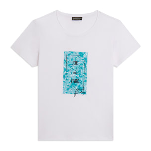 T-shirt con stampa colorata floreale