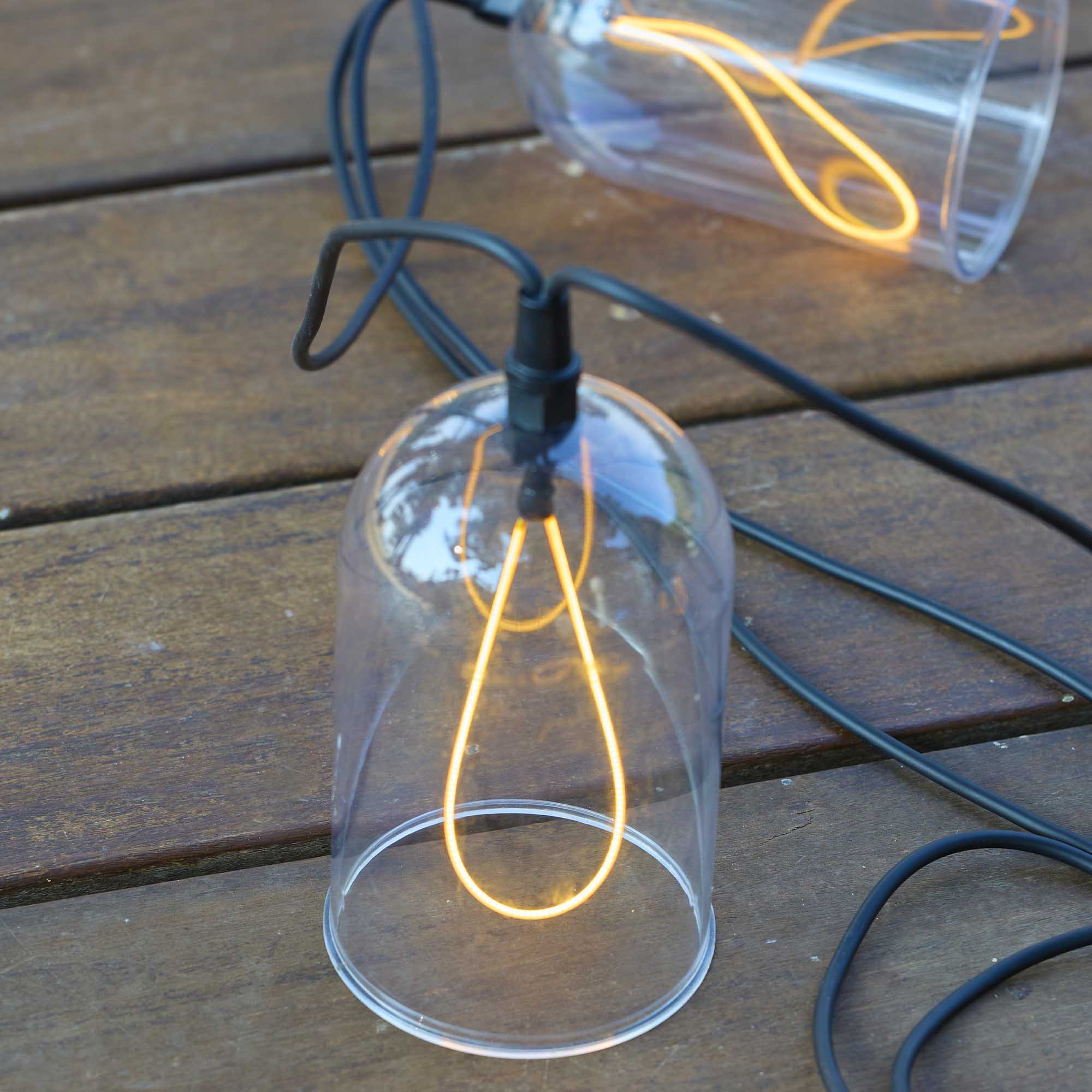 Guirlande filament GLOW 8 cloches 15M