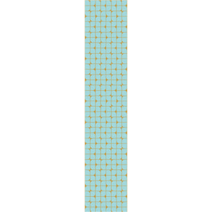 Papier peint intissé pré-encollé - RÉTRO AQUAMARINE ET JAUNE - 1 rouleau