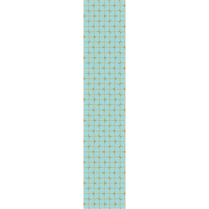 Papier peint intissé pré-encollé - RÉTRO AQUAMARINE ET JAUNE - 1 rouleau