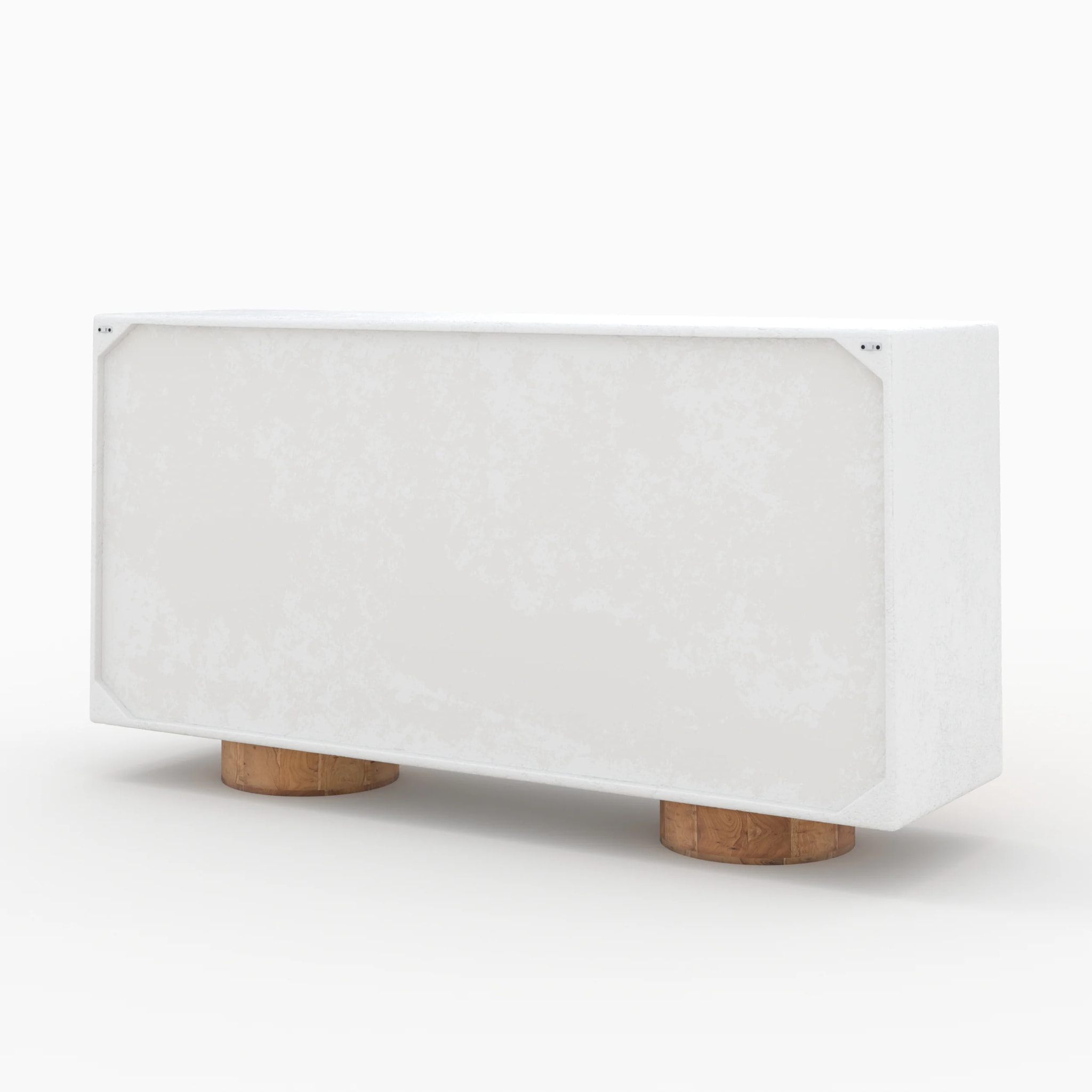Buffet en béton blanc cassé et bois d'acacia - Eden
