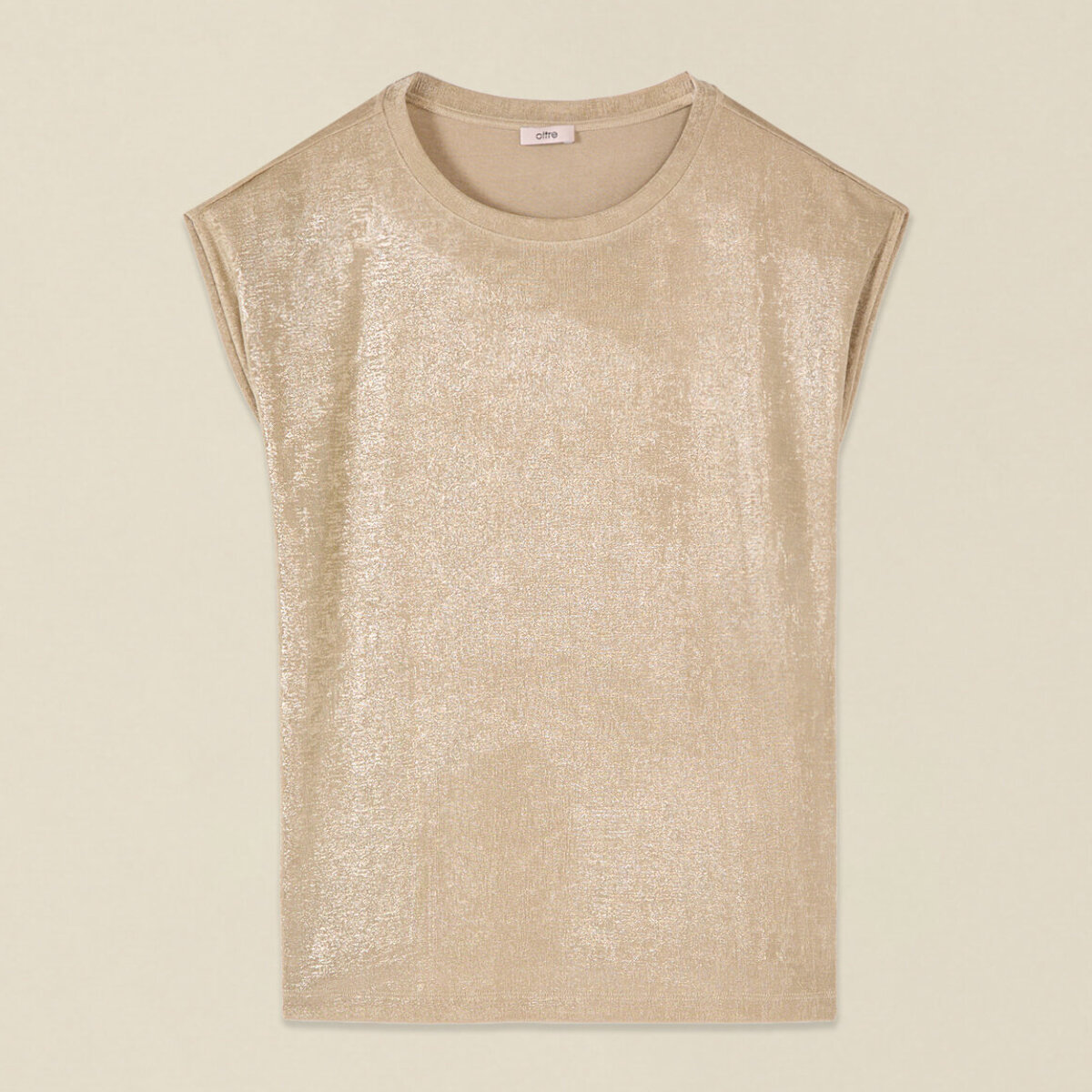 Oltre - Camiseta efecto metalizado - Beige