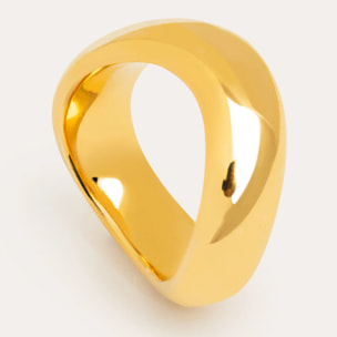 Anillo Tina Acero Baño Oro